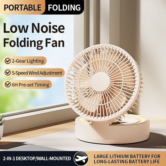# Foldable Desktop Rechargeable Fan with Mirror