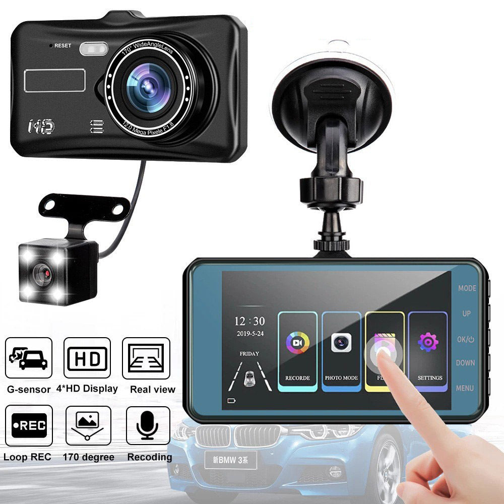# 4-inch Touchscreen Dual-Lens HD Dash Cam