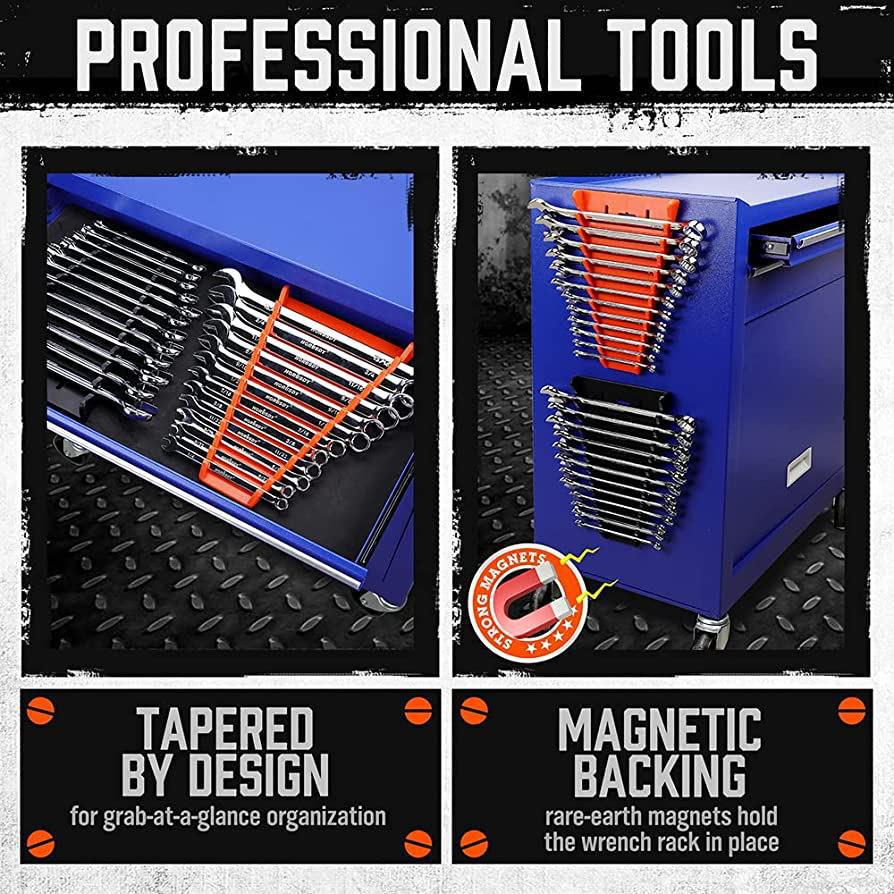 # 12-Slot Magnetic Wrench Organizer