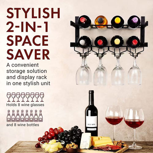 # Wall-Mounted Wrought Iron Wine Rack