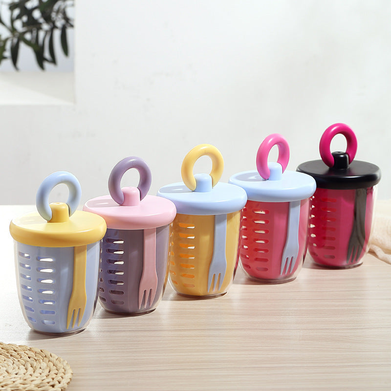 # Double-Layer Draining Portable Salad Cup
