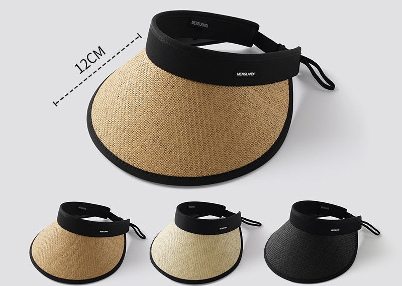 # Women's Foldable Black Vinyl Sun Hat