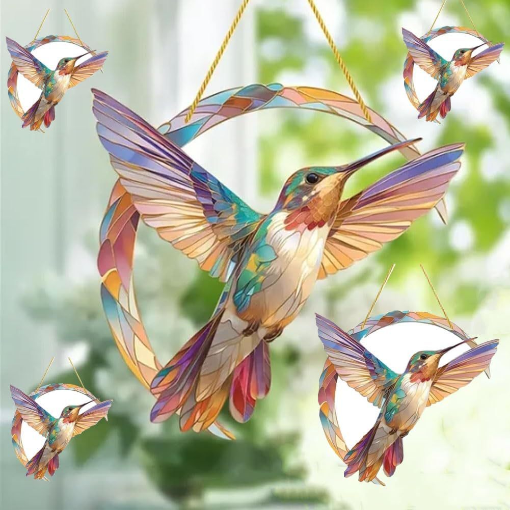 **Transparent Acrylic Hummingbird Wall Hanging Ornament**