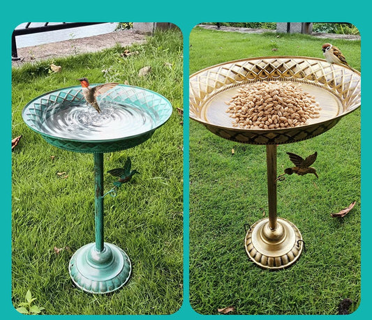 # Retro Iron Bird Bath Tub Outdoor Bird Feeder