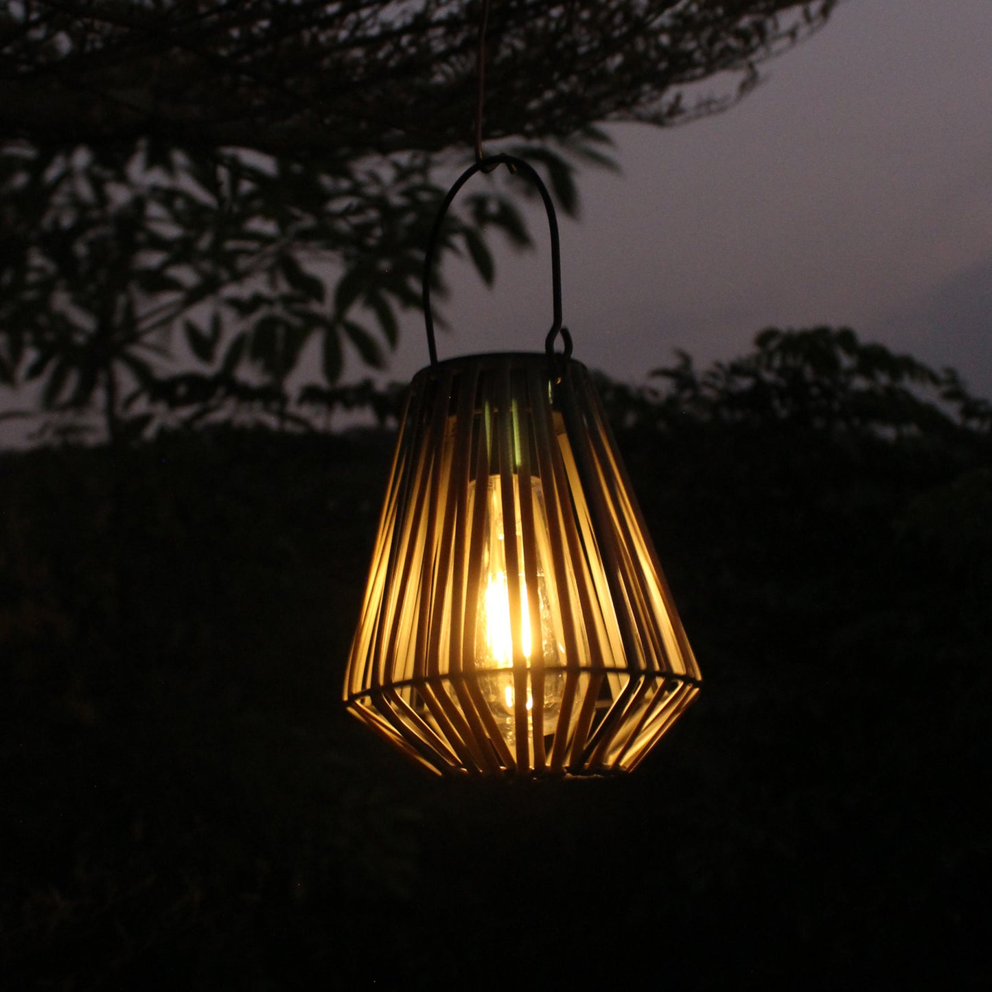 Solar-Powered Imitation Rattan Lantern