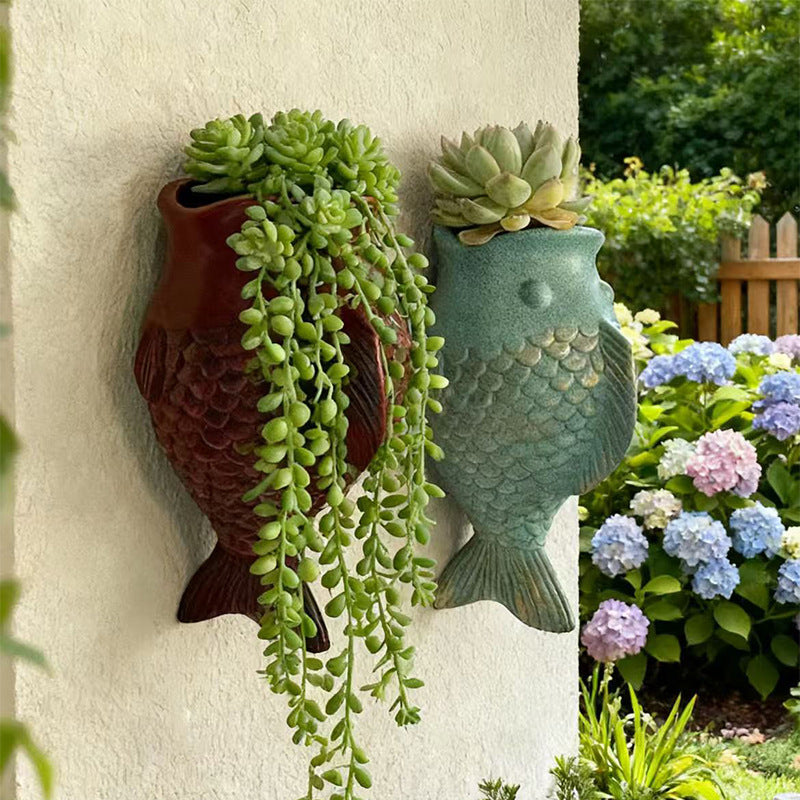 # Spotted Fish Wall-Mounted Flower Pot