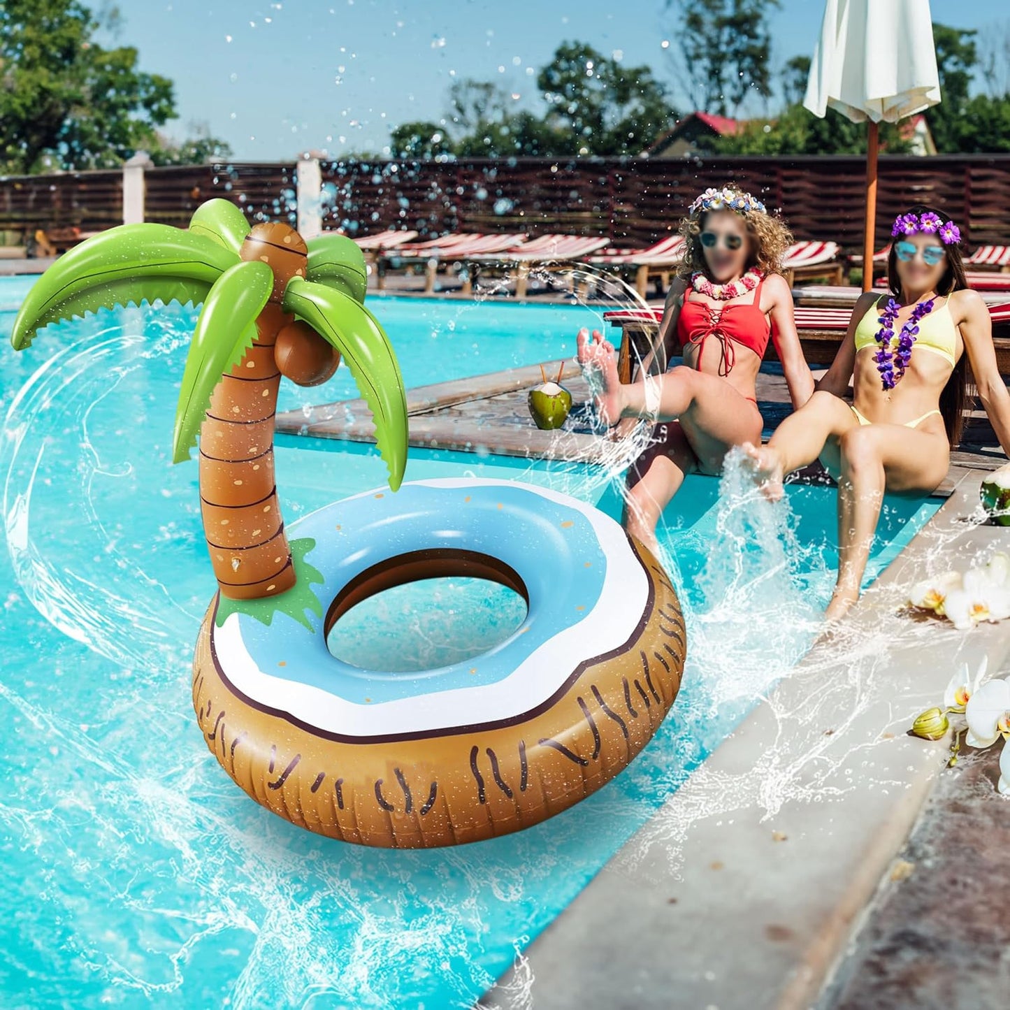 # Coconut Tree-Shaped Inflatable Floating Recliner
