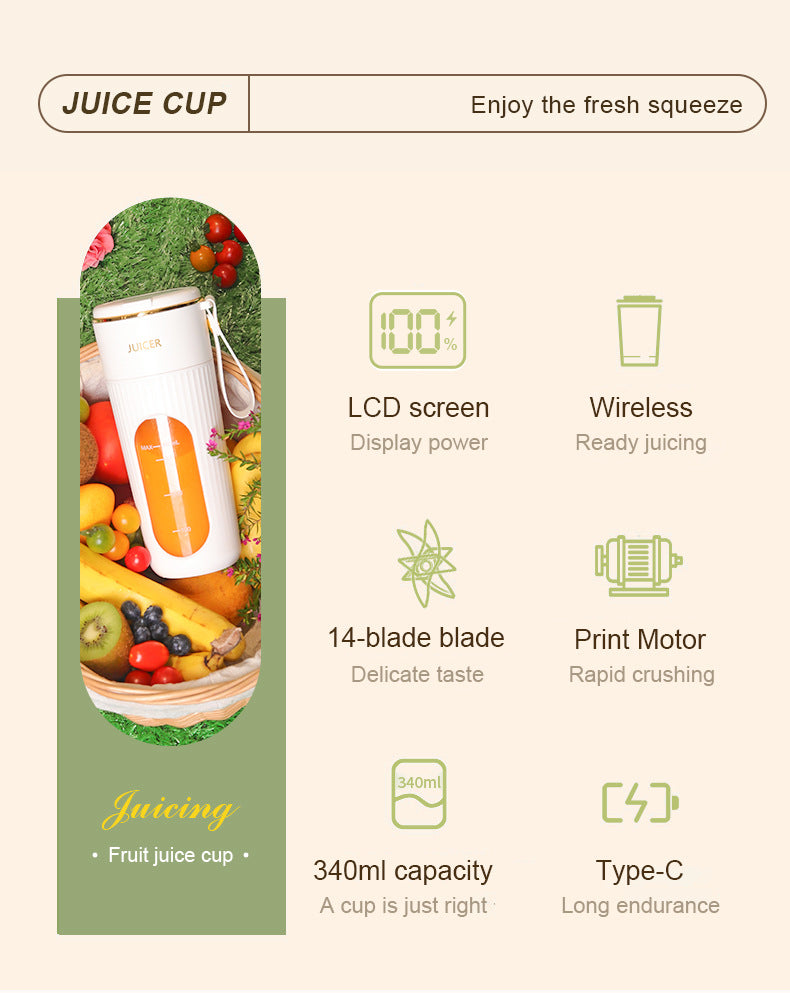 Mini 14-blade cutter head | Juicing cup for home use