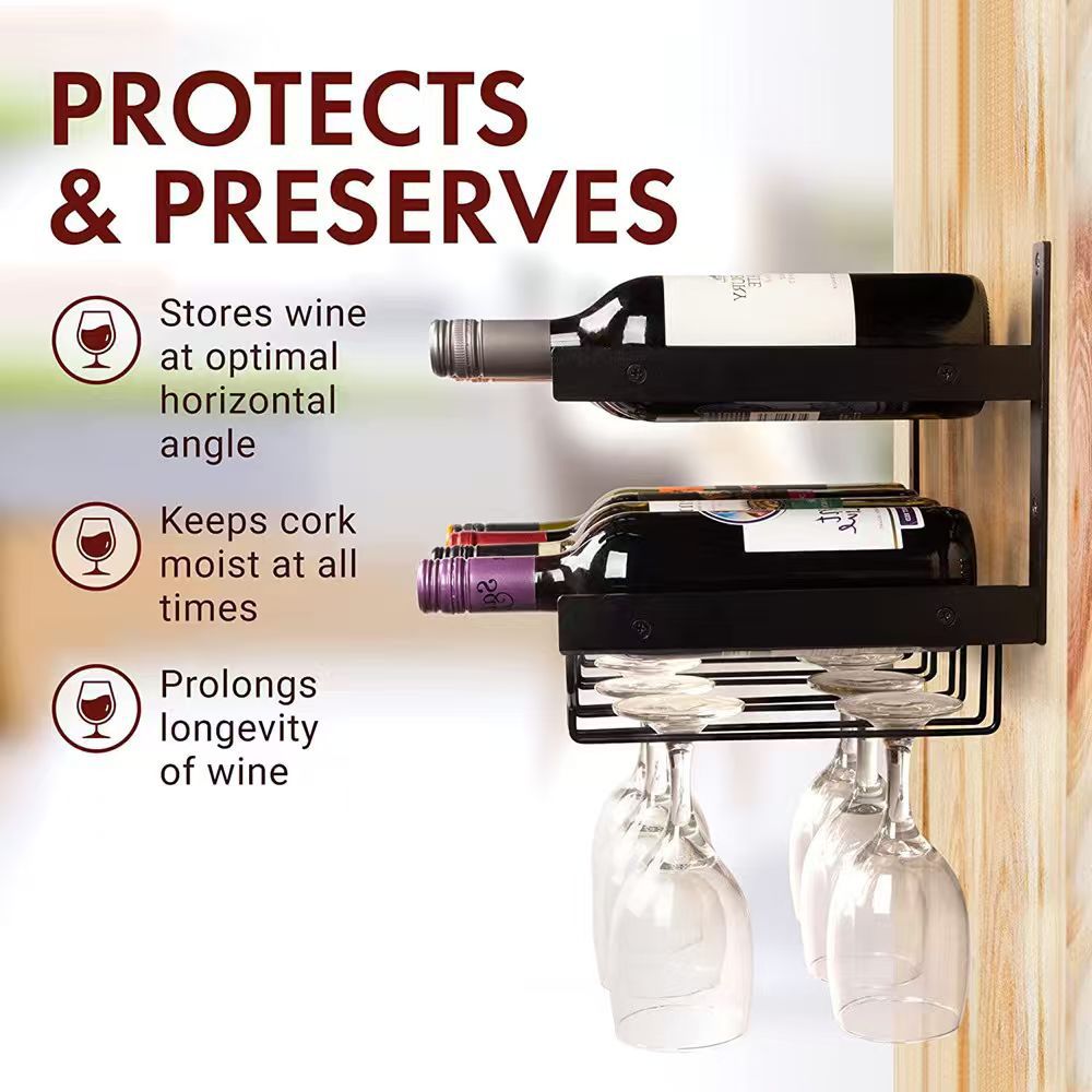 # Wall-Mounted Wrought Iron Wine Rack