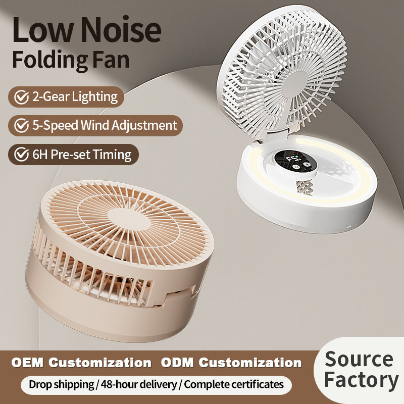 # Foldable Desktop Rechargeable Fan with Mirror