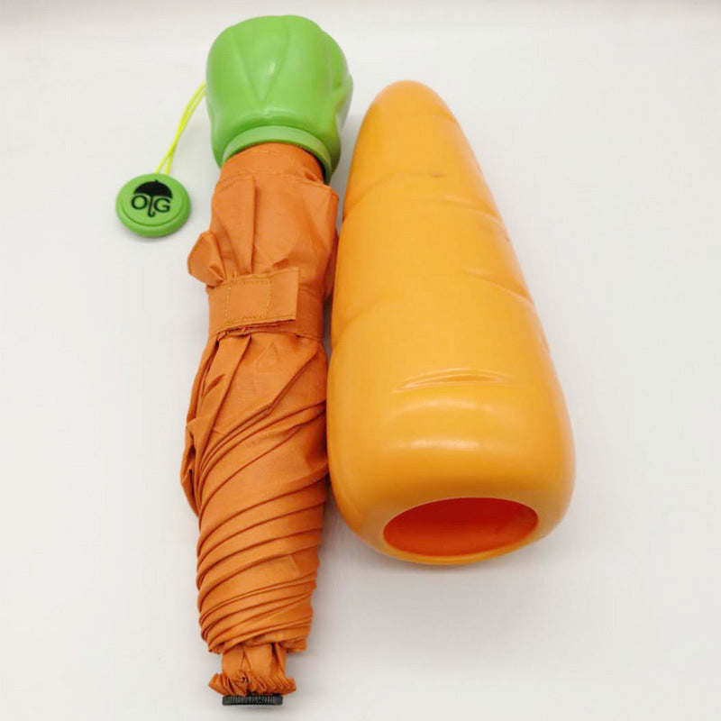 **Creative Cartoon Sunny Umbrella Carrot Folding Umbrella**