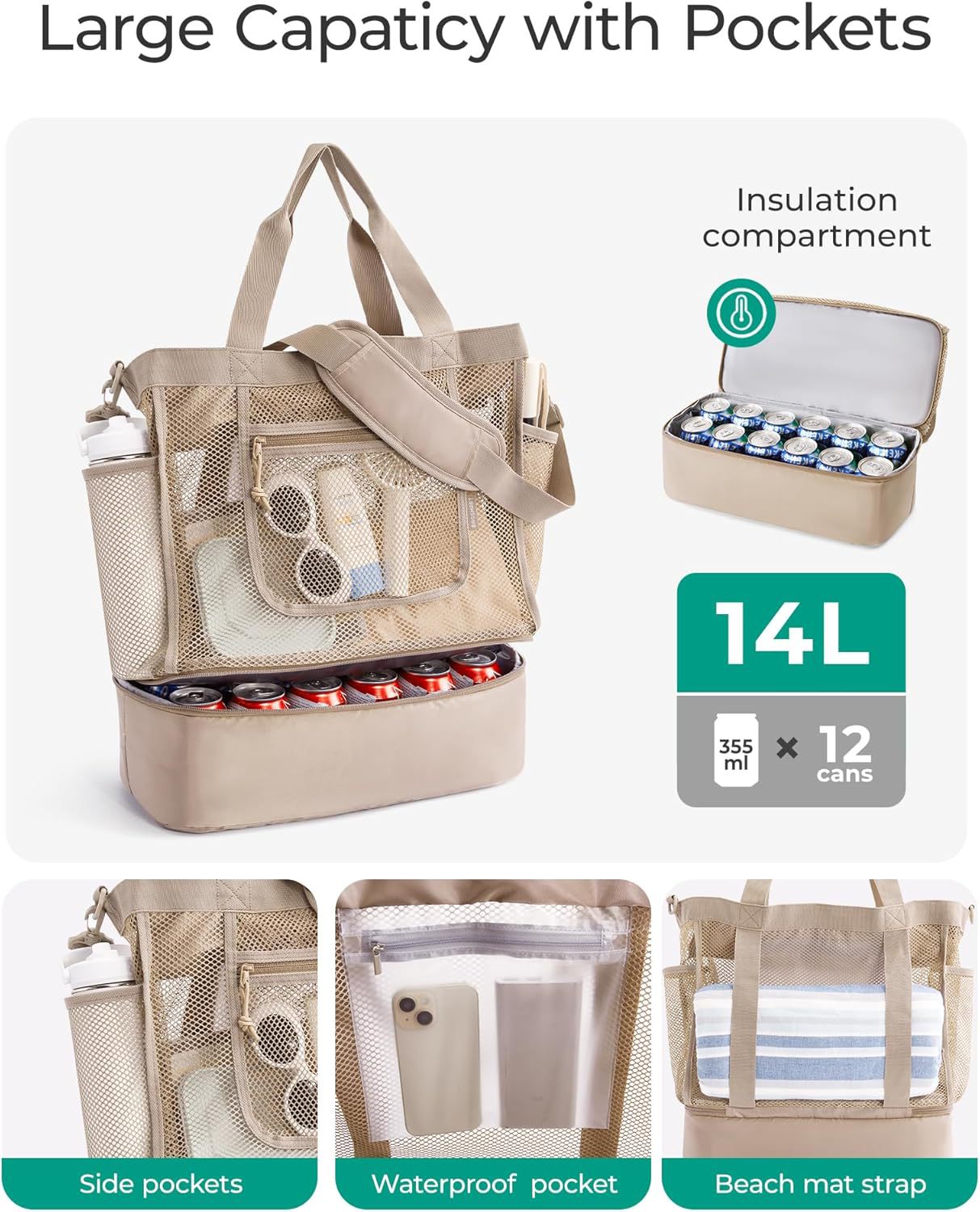 # Mesh Tote Beach Bag