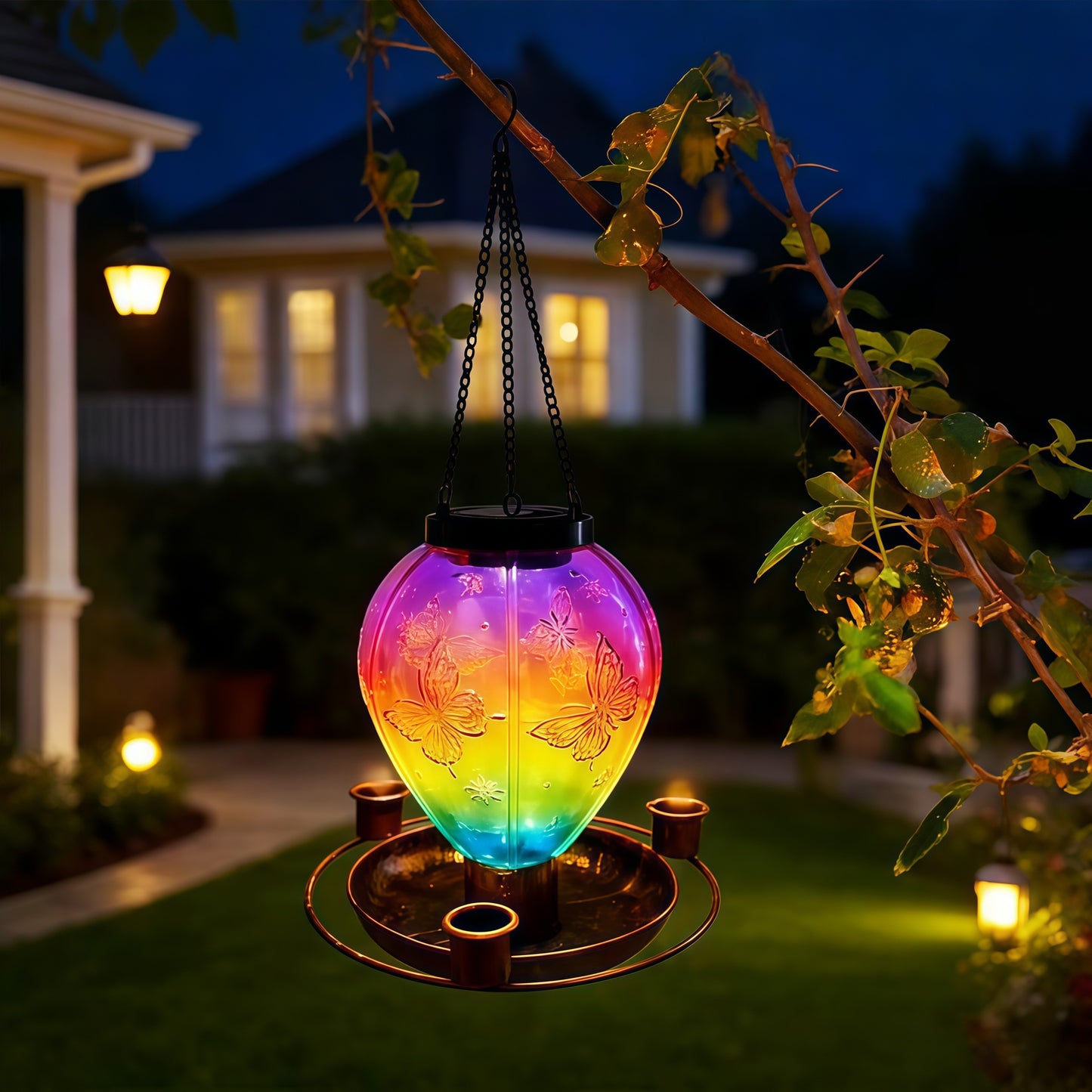 # Butterfly Solar-Powered Bird Feeder Lamp
