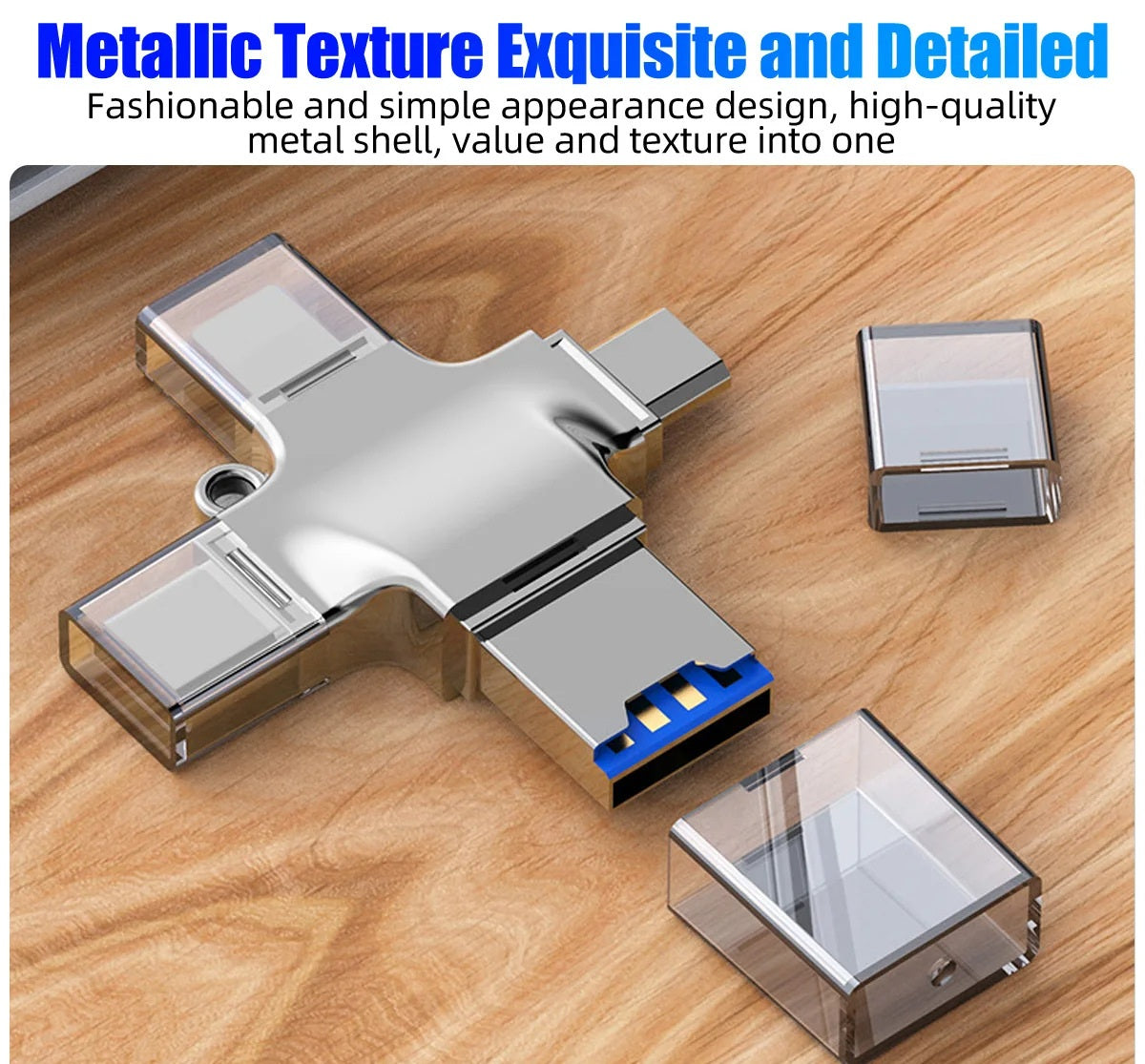 # 4-in-1 Multifunctional Metal Card Reader