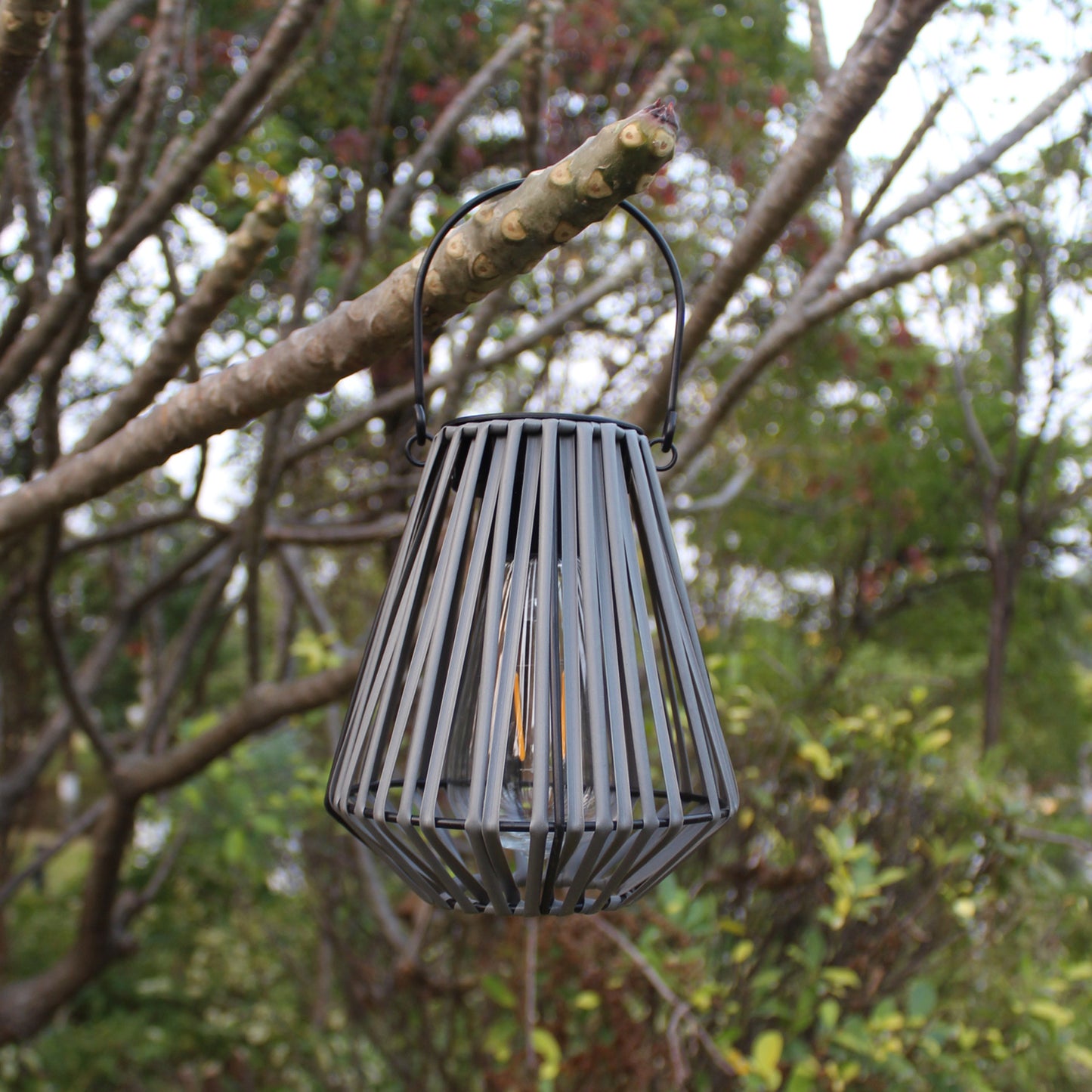 Solar-Powered Imitation Rattan Lantern