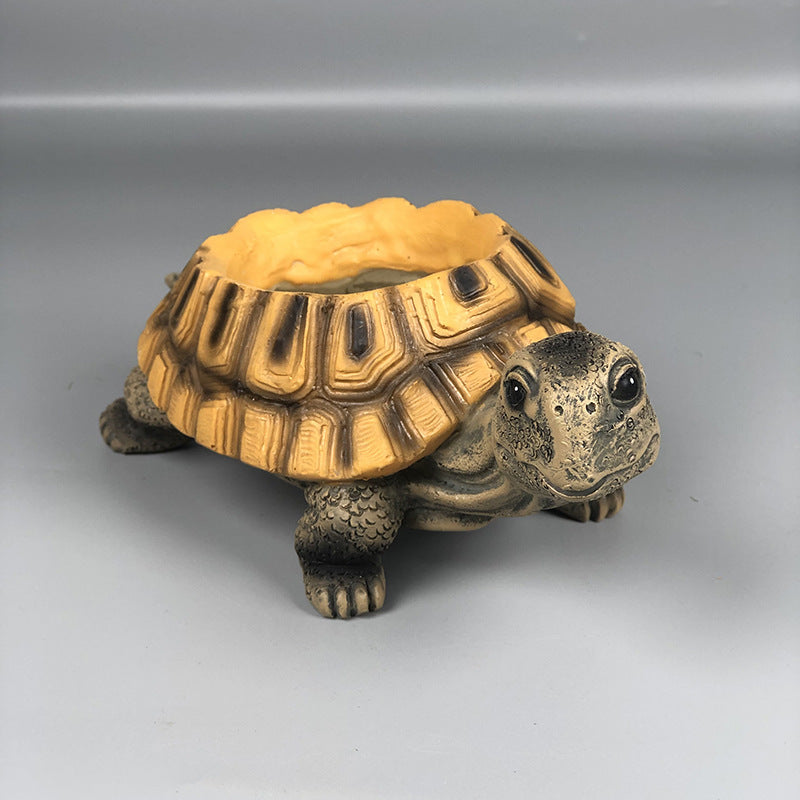 Creative Turtle Resin Flowerpot Ornament