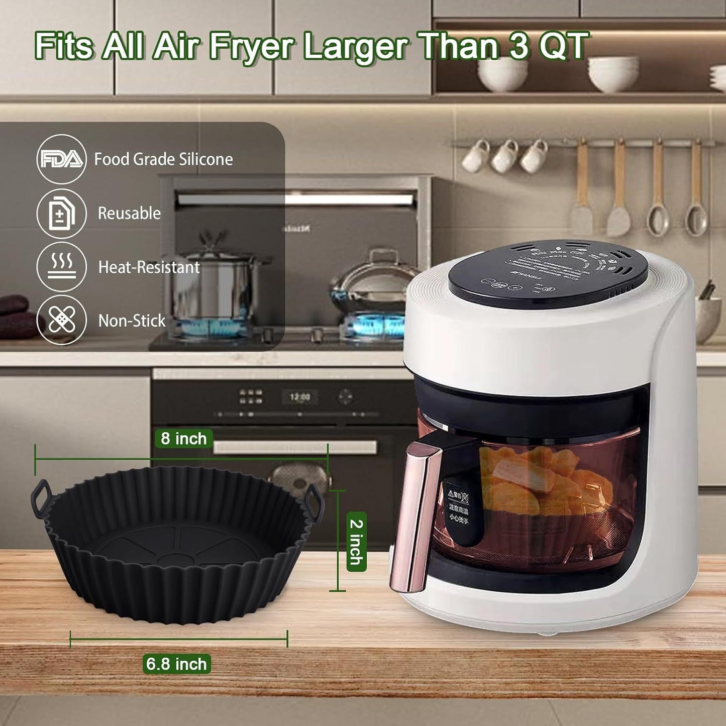 Round Silicone Air Fryer Baking Tray