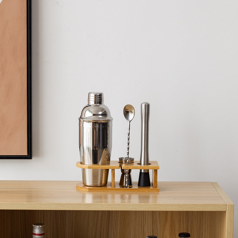 Stainless Steel Bamboo Shaker Set | 4-Piece Set