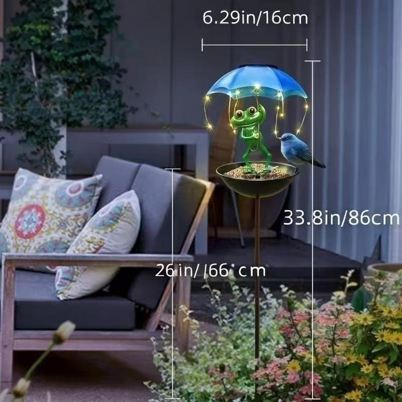 # Solar-Powered Frog Bird Feeder