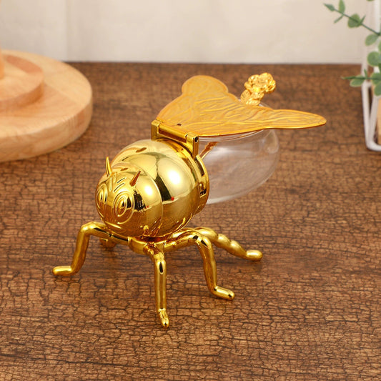 Bee-shaped Sugar Candy Jar with Rose Spoon