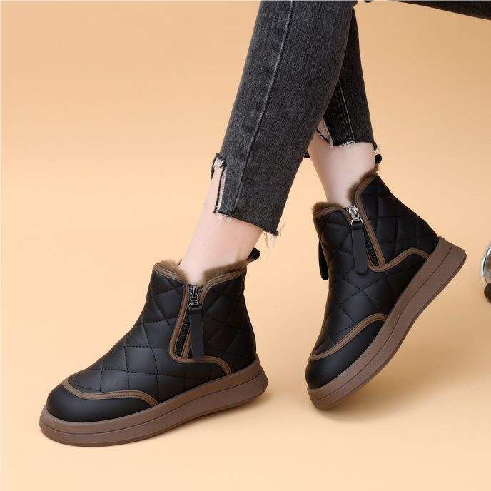 Fleece-Lined Non-Slip Winter Boots for Women
