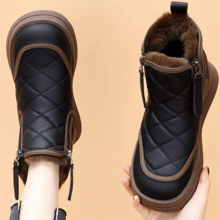Fleece-Lined Non-Slip Winter Boots for Women