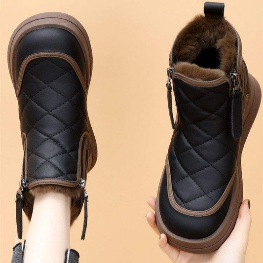 Fleece-Lined Non-Slip Winter Boots for Women