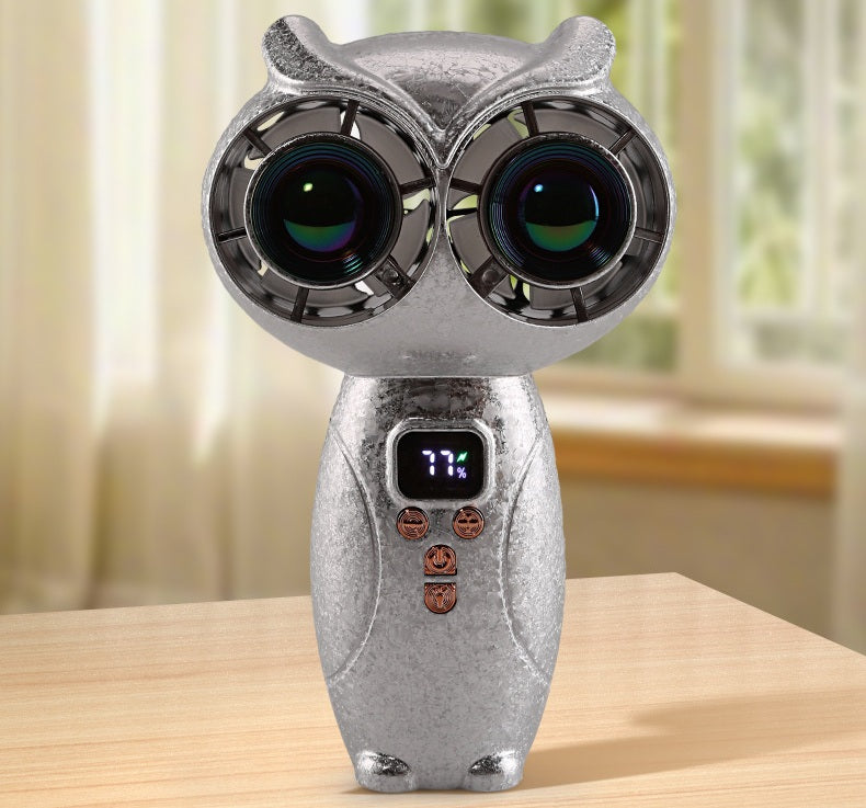 # Owl-Shaped Dual-Turbine Handheld Fan