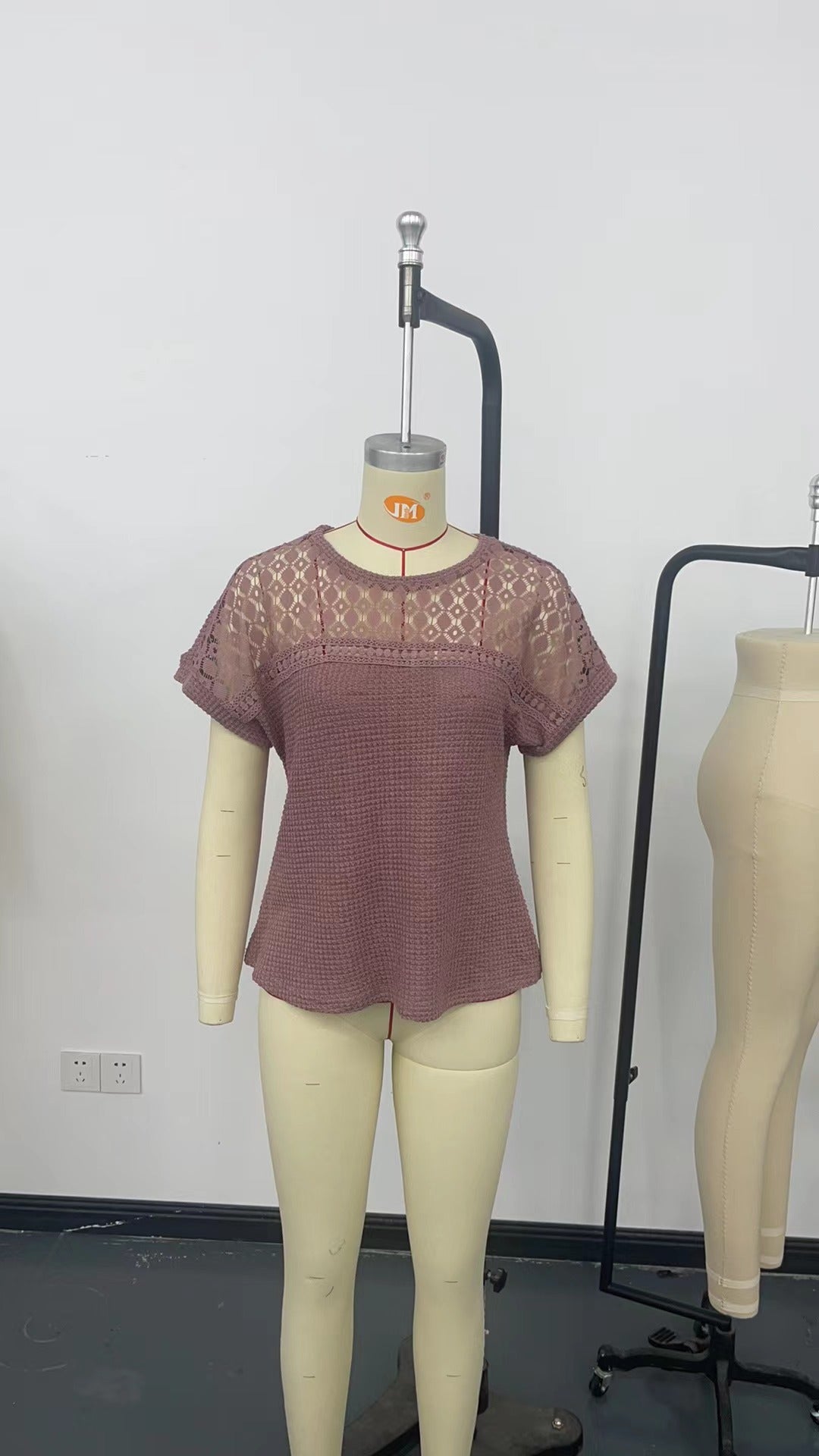 Raglan Openwork Breathable Short-Sleeve T-Shirt