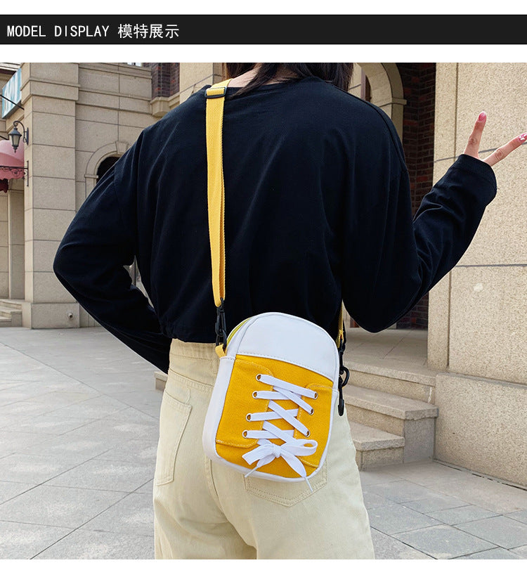 Patchwork Canvas Crossbody Bag for Women