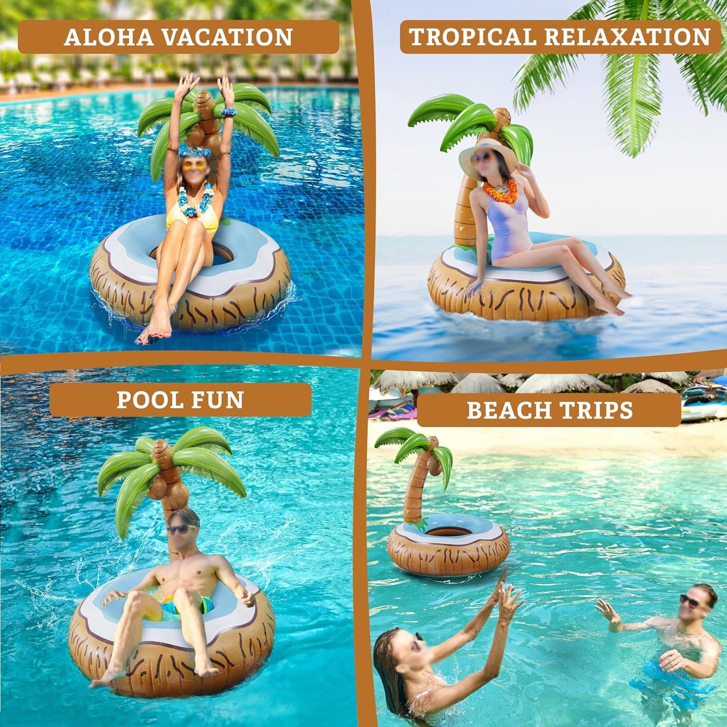 # Coconut Tree-Shaped Inflatable Floating Recliner