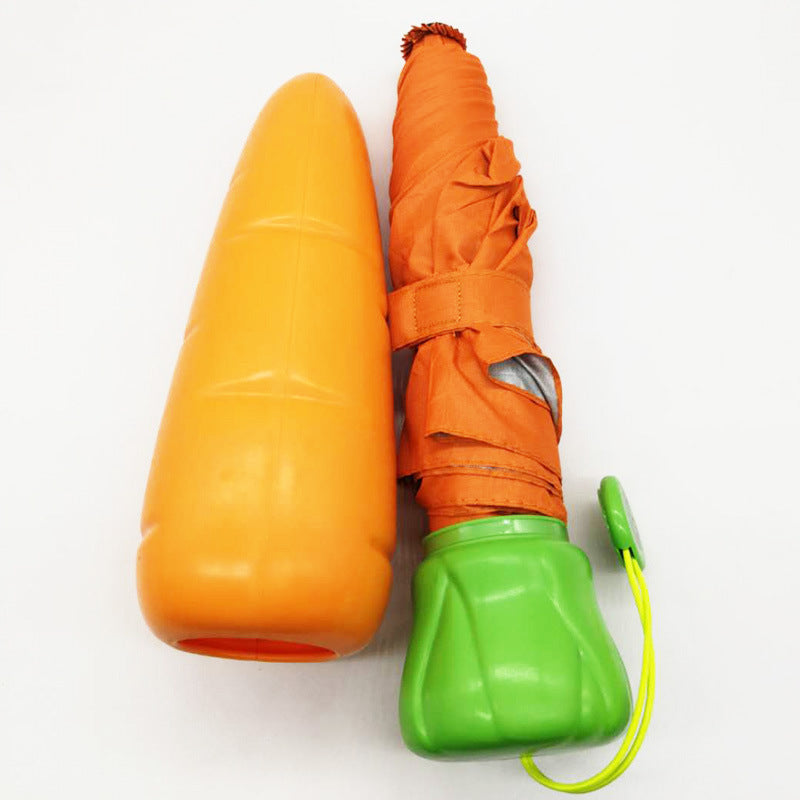 **Creative Cartoon Sunny Umbrella Carrot Folding Umbrella**