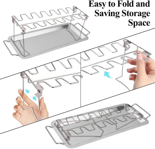 Stainless Steel Folding Camping Chicken and Meat Grill Rack