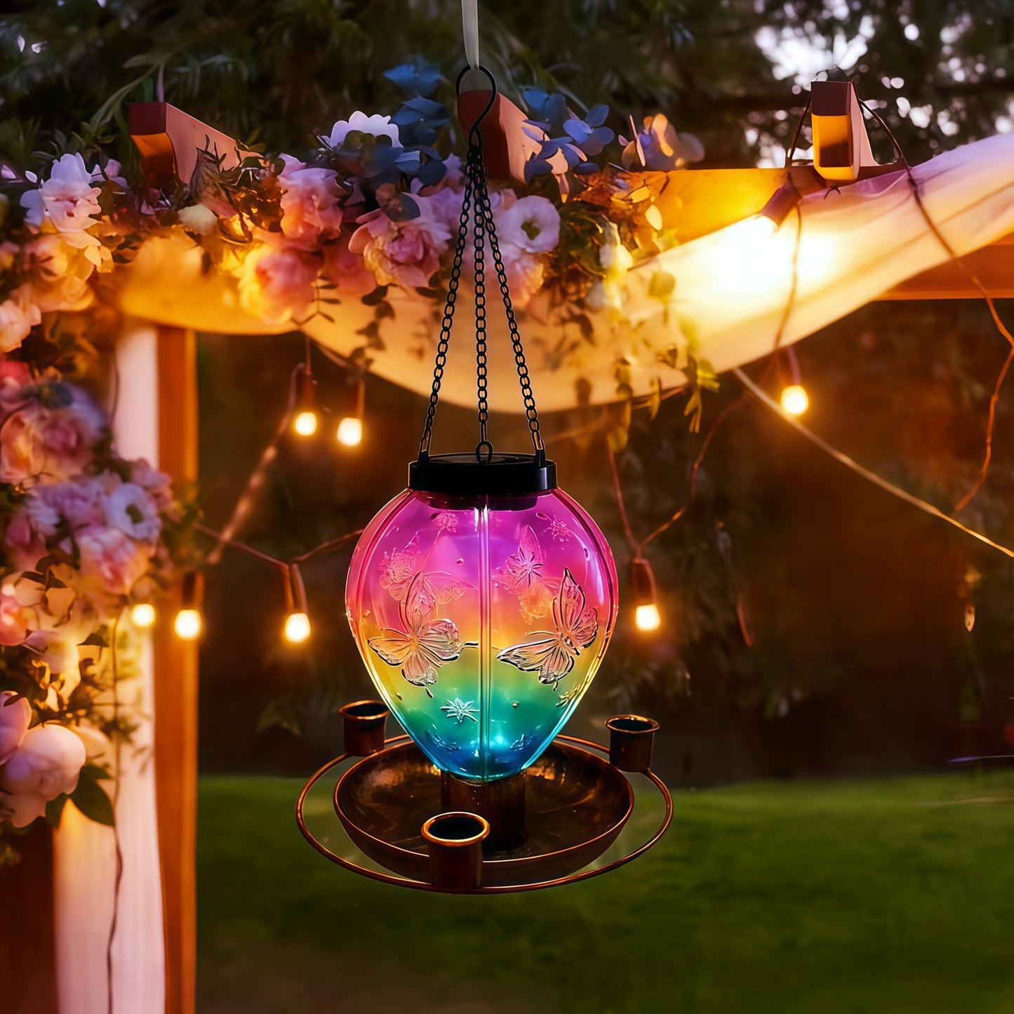 # Butterfly Solar-Powered Bird Feeder Lamp