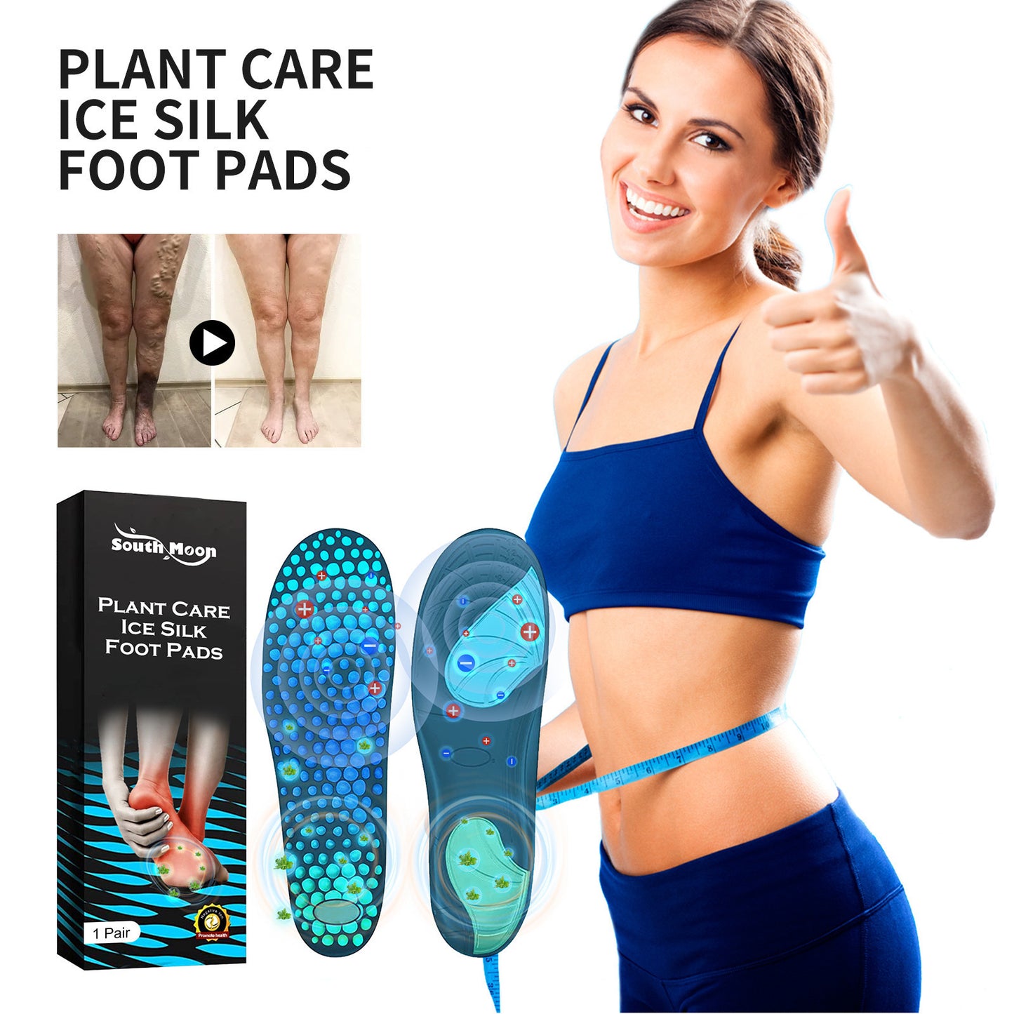 # Breathable Ice Silk Massage and Care Insoles