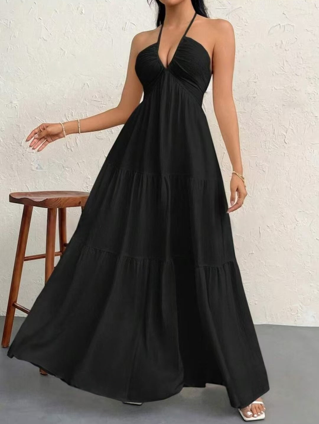 # Off-Shoulder Waist-Defining Dress
