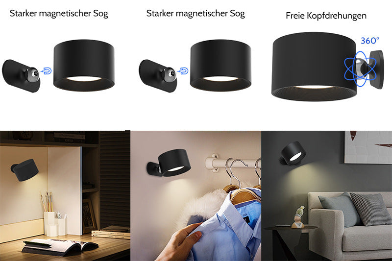 # 360° Rotating Magnetic LED Rechargeable Wall Lamp