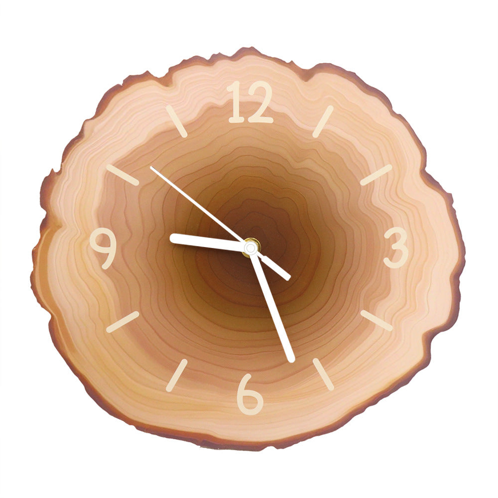 # Silent Quartz Wall Clock with Wood Grain Tree Grain Pattern