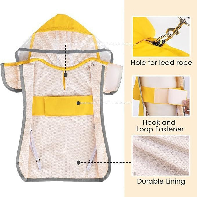 # Hooded Double-Layer Dog Raincoat