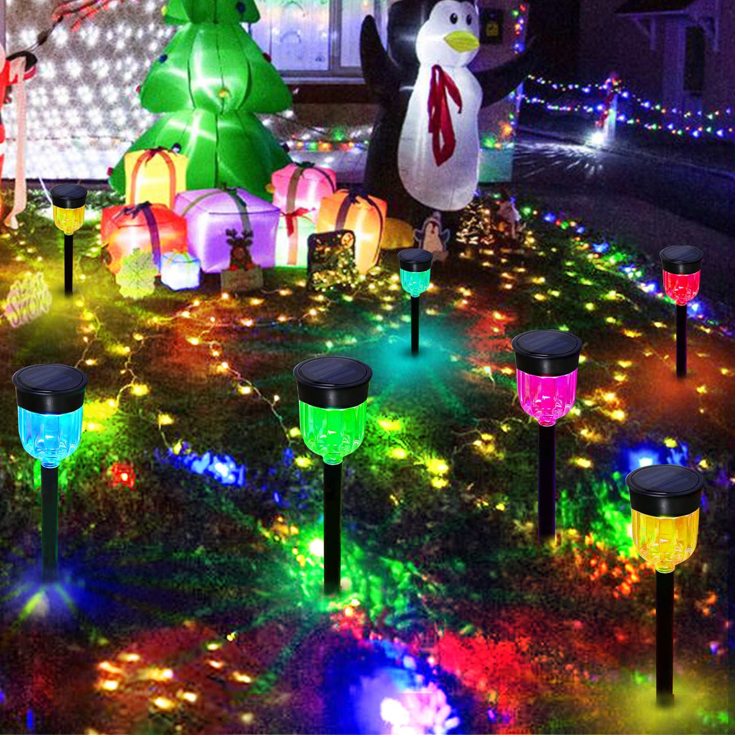 # Solar-Powered Ground-Plug Lawn Landscape Light