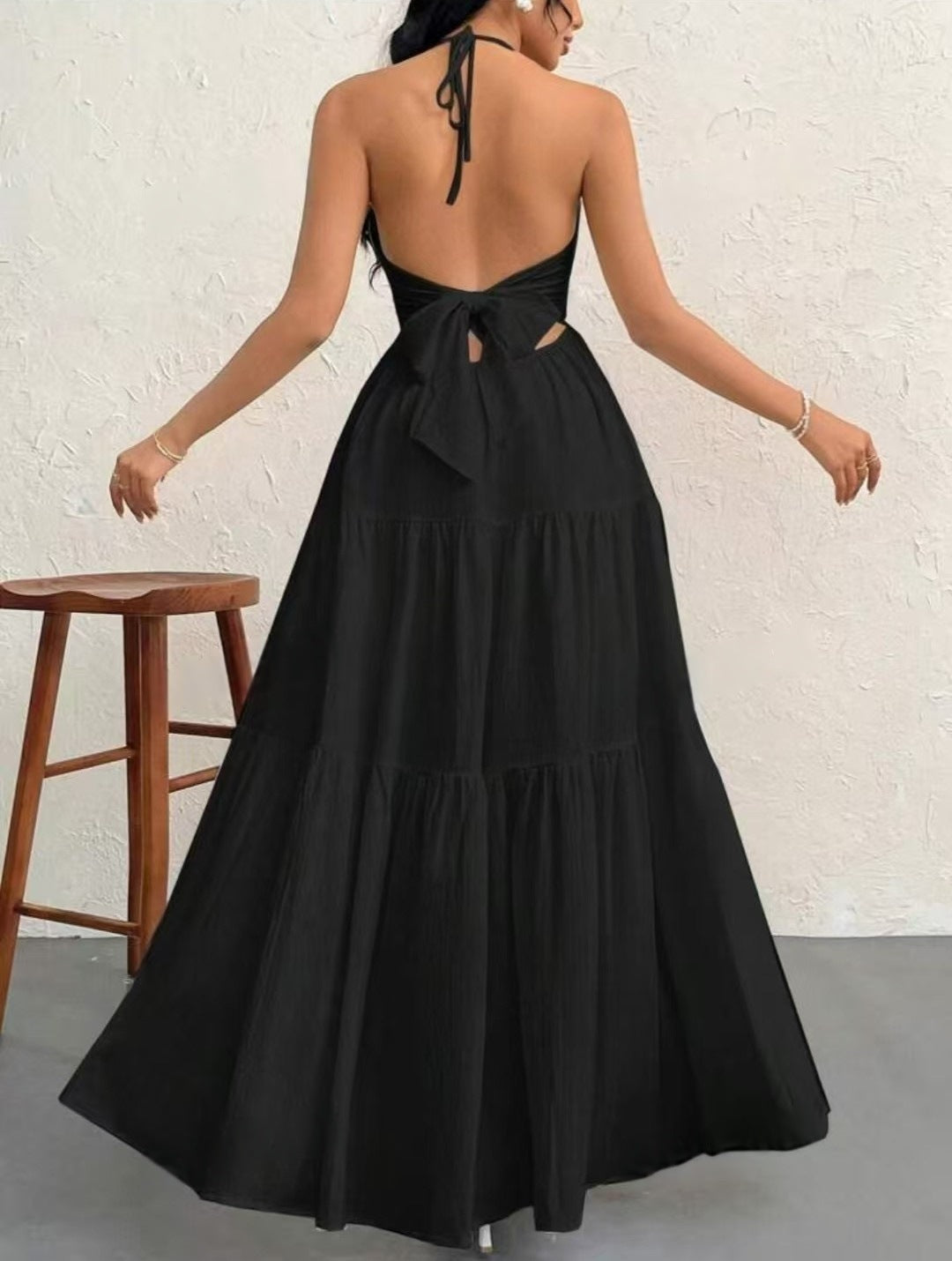 # Off-Shoulder Waist-Defining Dress