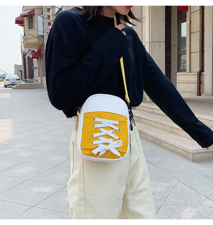 Patchwork Canvas Crossbody Bag for Women