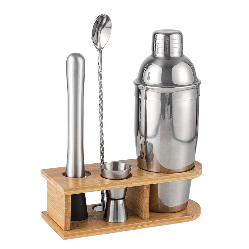 Stainless Steel Bamboo Shaker Set | 4-Piece Set