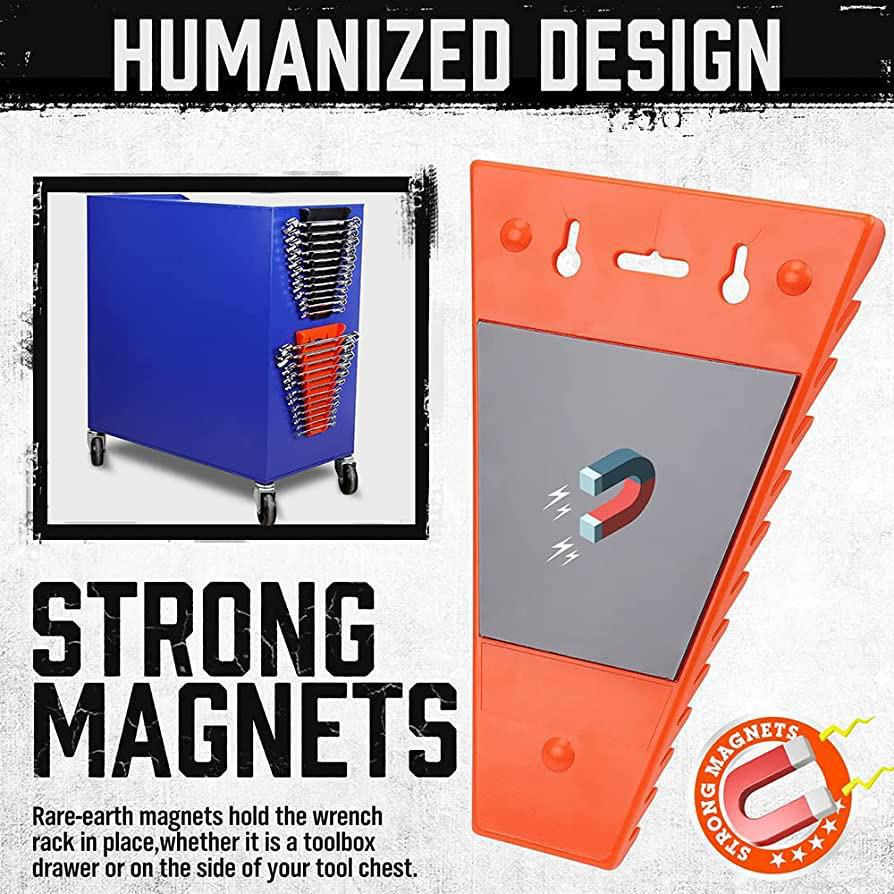 # 12-Slot Magnetic Wrench Organizer