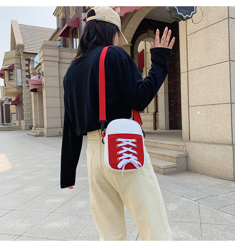 Patchwork Canvas Crossbody Bag for Women