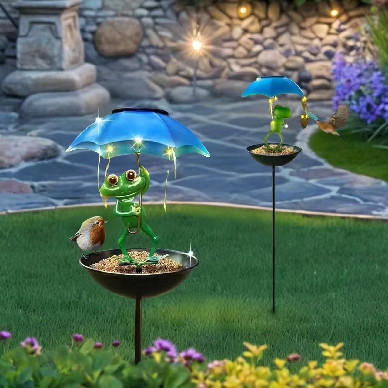 # Solar-Powered Frog Bird Feeder