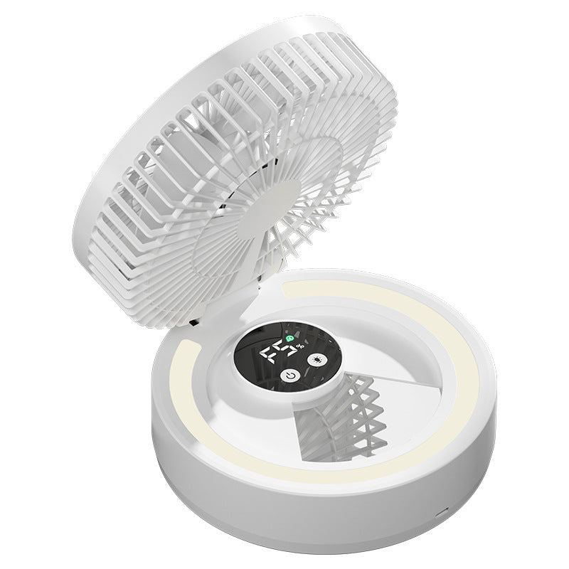 # Foldable Desktop Rechargeable Fan with Mirror