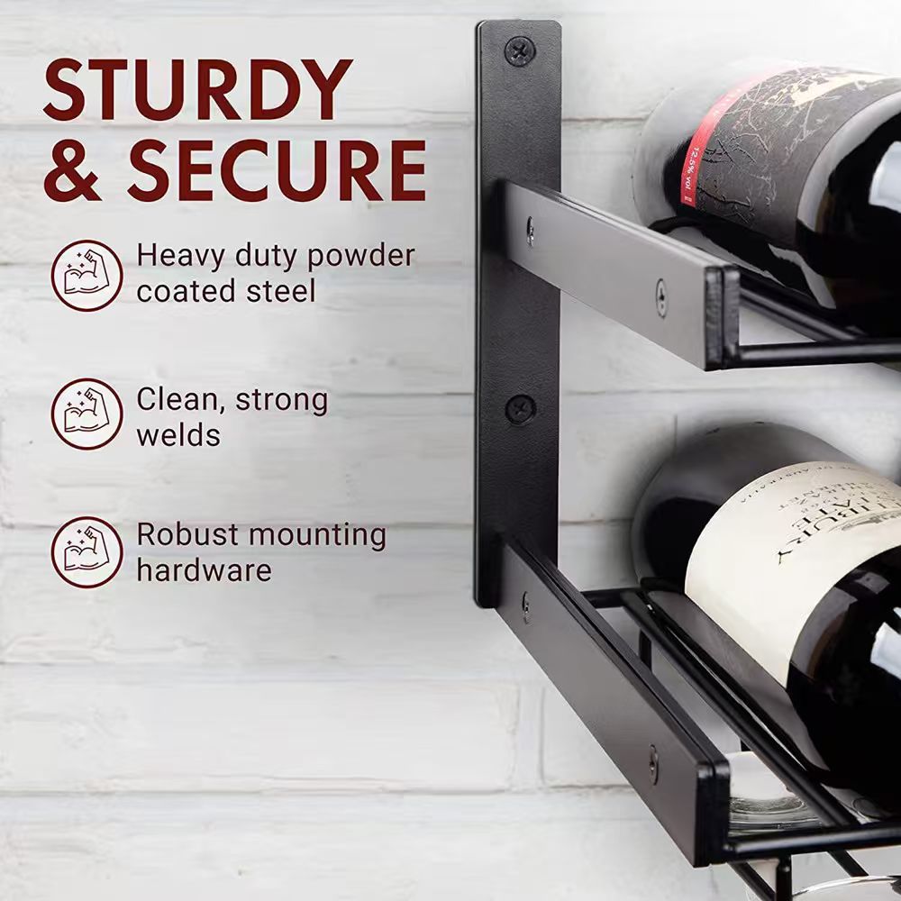 # Wall-Mounted Wrought Iron Wine Rack