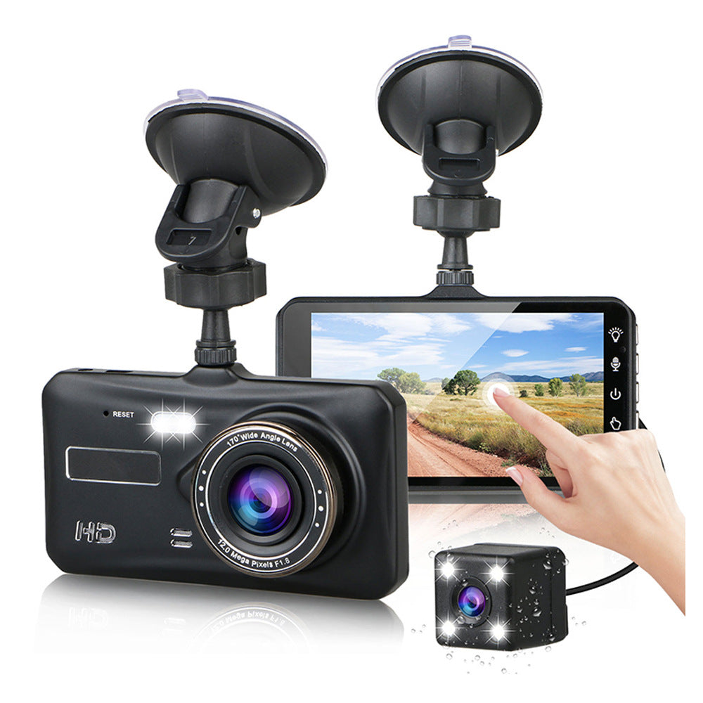 # 4-inch Touchscreen Dual-Lens HD Dash Cam
