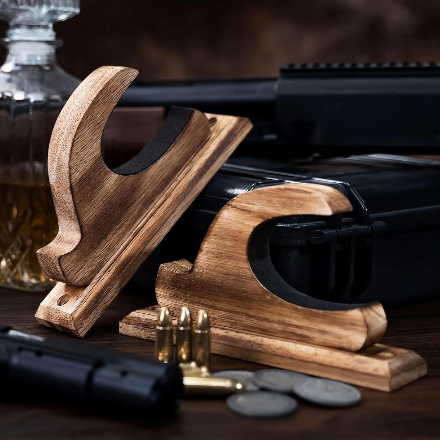 Solid Wood Wall-Mounted Gun Rack